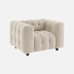 Fauteuil van bouclé stof met structuur, 1 zitplaats