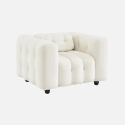 Fauteuil van bouclé stof met structuur, 1 zitplaats