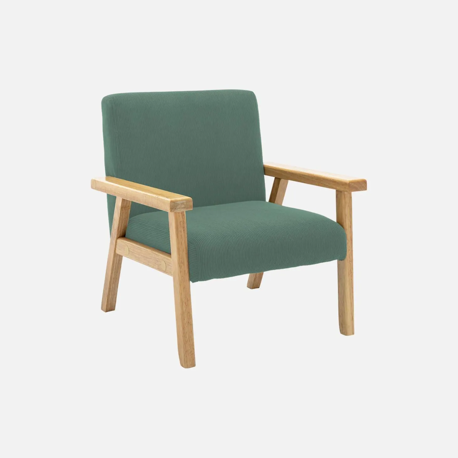 Fauteuil voor kinderen van hout en corduroy