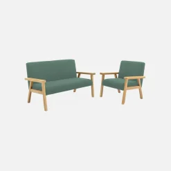 Fauteuil voor kinderen van hout en corduroy