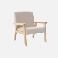Fauteuil voor kinderen van hout en corduroy