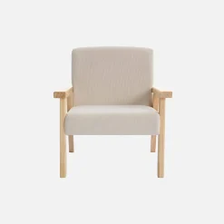 Fauteuil voor kinderen van hout en corduroy