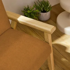 Fauteuil voor kinderen van hout en corduroy