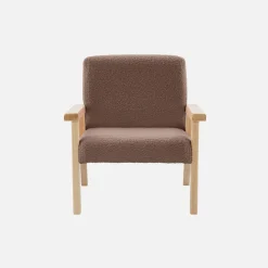 Fauteuil voor kinderen van hout en bouclé