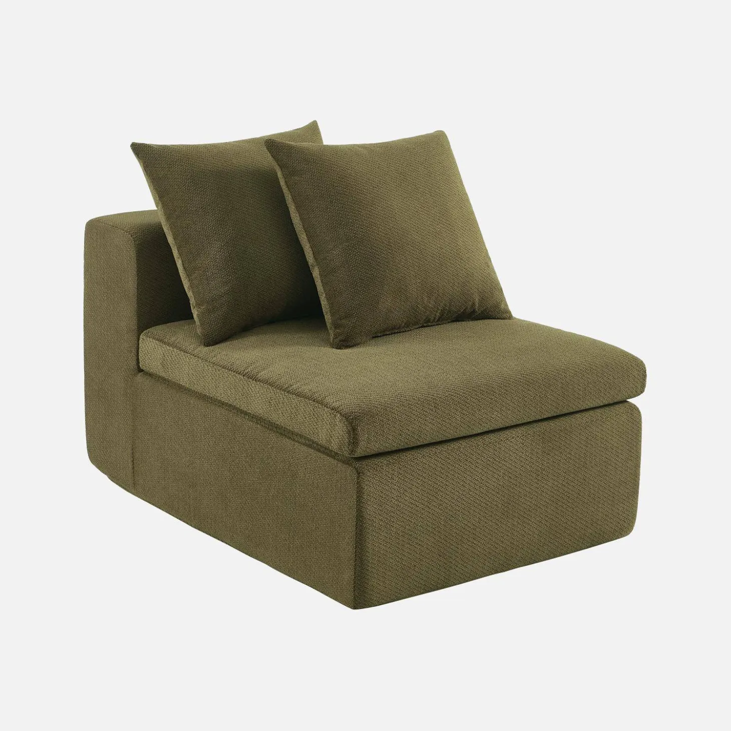 Fauteuil voor modulaire bank chenille stof 1 zitplaats