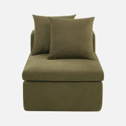 Fauteuil voor modulaire bank chenille stof 1 zitplaats