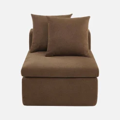 Fauteuil voor modulaire bank chenille stof 1 zitplaats