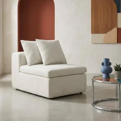 Fauteuil voor modulaire bank chenille stof 1 zitplaats