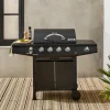 Gasbarbecue 4 branders + 1 zijbrander met 2 deuren, 2 wielen en hoes