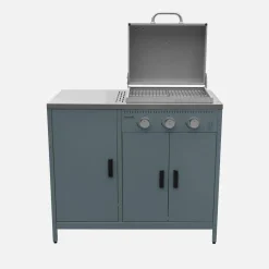 Gasbarbecue met 3 branders, 3 deuren en 2 opbergruimtes