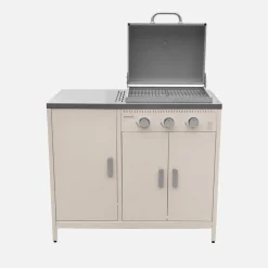 Gasbarbecue met 3 branders, 3 deuren en 2 opbergruimtes