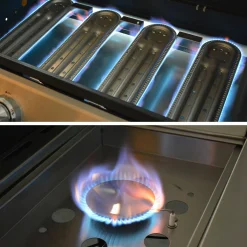Gasbarbecue met 4 branders + 1 zijbrander met accessoires en gootsteen