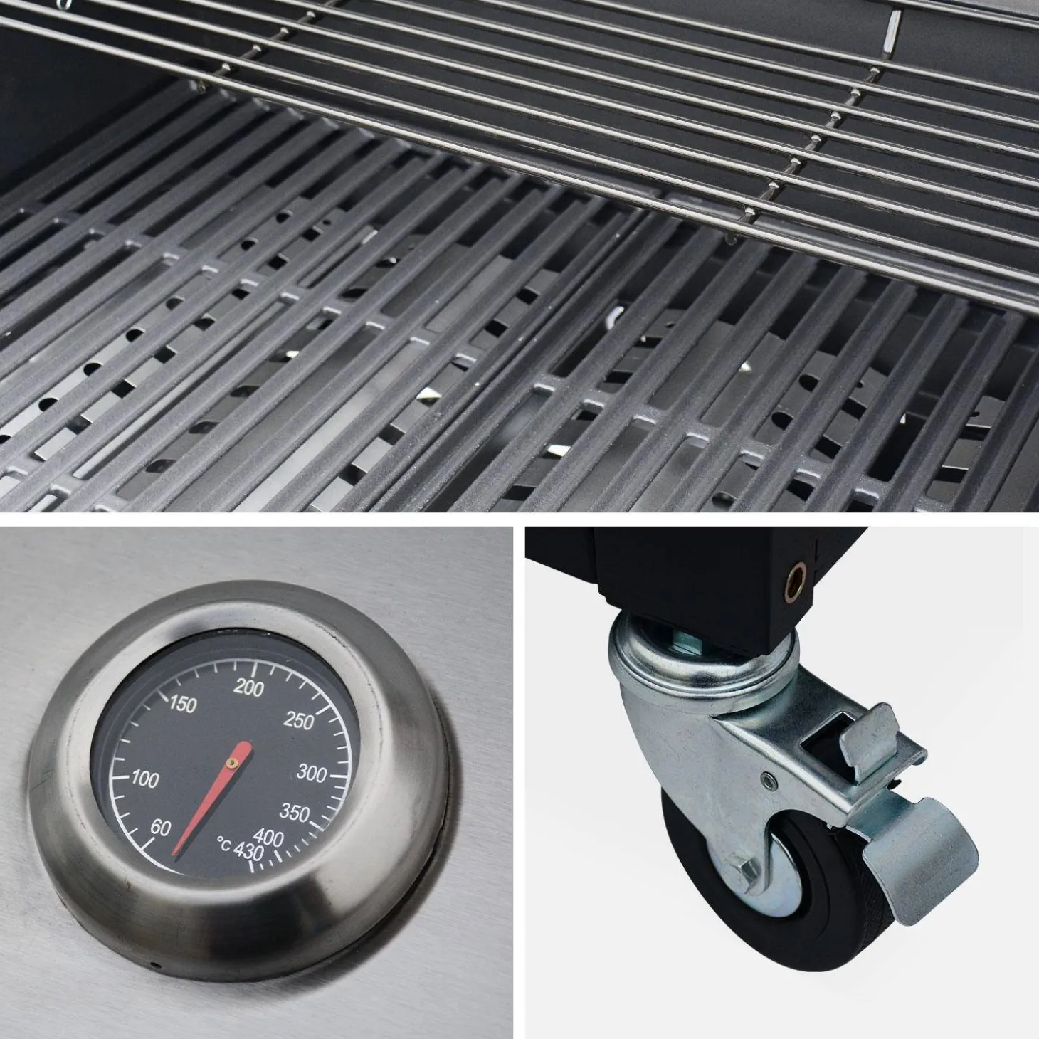 Gasbarbecue met 4 branders + 1 zijbrander met accessoires en gootsteen