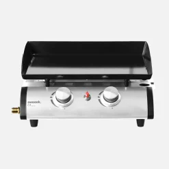 Gasplancha 2 branders roestvrij staal 5kW