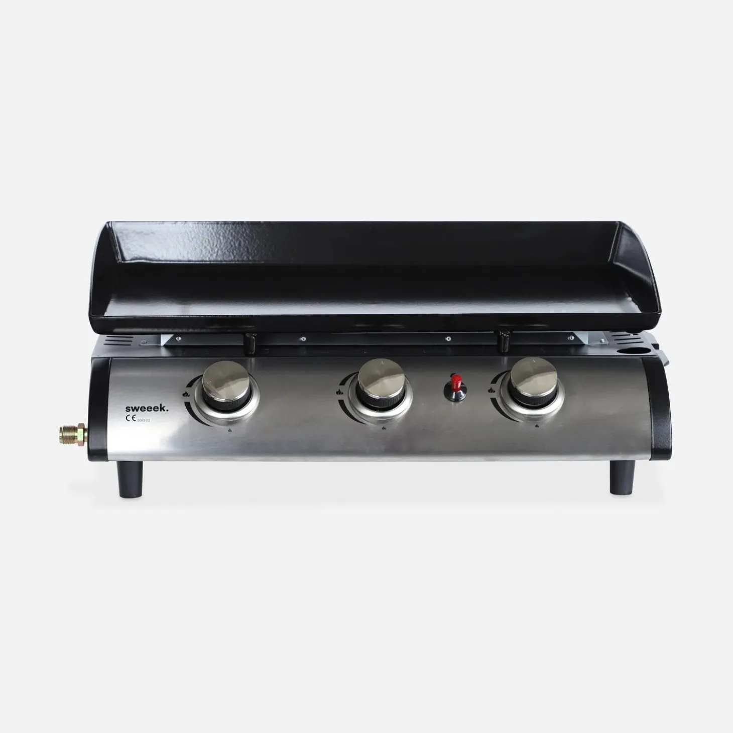 Gasplancha 3 branders roestvrij staal 7,5kW
