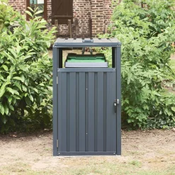 Grijs gegalvaniseerd stalen afvalhok
