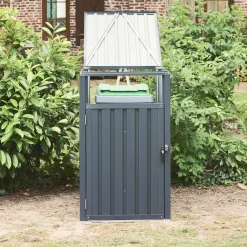 Grijs gegalvaniseerd stalen afvalhok