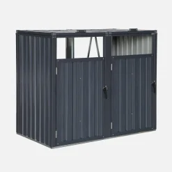Grijs gegalvaniseerd stalen afvalhok
