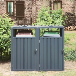 Grijs gegalvaniseerd stalen afvalhok