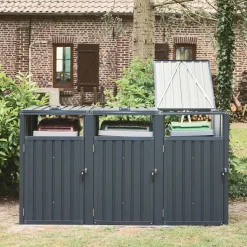 Grijs gegalvaniseerd stalen afvalhok