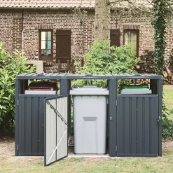 Grijs gegalvaniseerd stalen afvalhok