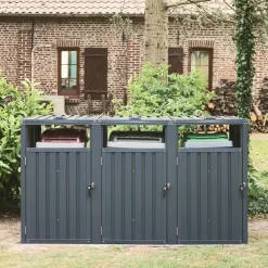 Grijs gegalvaniseerd stalen afvalhok
