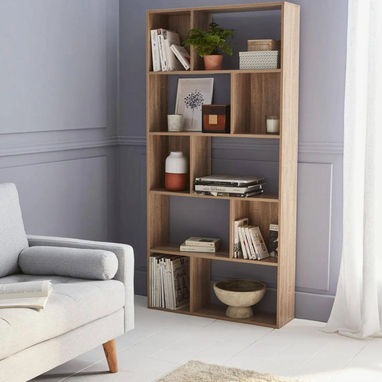 Half open boekenkast met 10 vakken