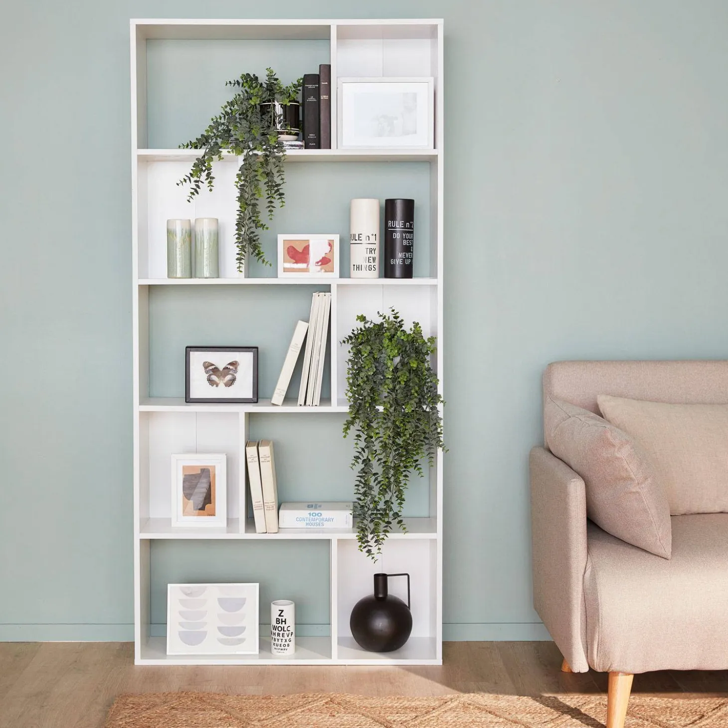 Half open boekenkast met 10 vakken