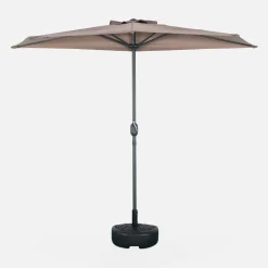 Halve parasol voor balkon 2,5m met centrale mast