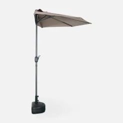 Halve parasol voor balkon 2,5m met centrale mast