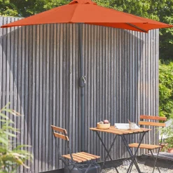 Halve parasol voor balkon 2,5m met centrale mast
