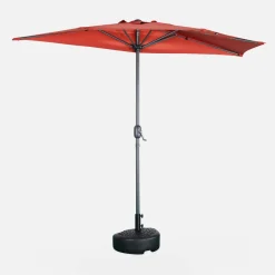 Halve parasol voor balkon 2,5m met centrale mast