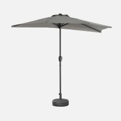 Halve parasol voor balkon 2,5m met centrale mast
