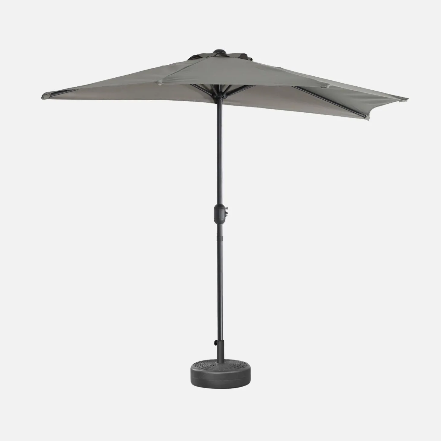 Halve parasol voor balkon 2,5m met centrale mast