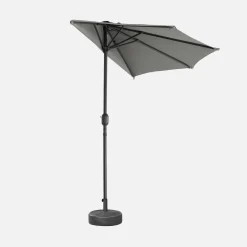 Halve parasol voor balkon 2,5m met centrale mast