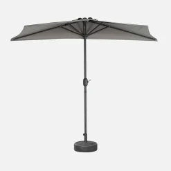 Halve parasol voor balkon 2,5m met centrale mast