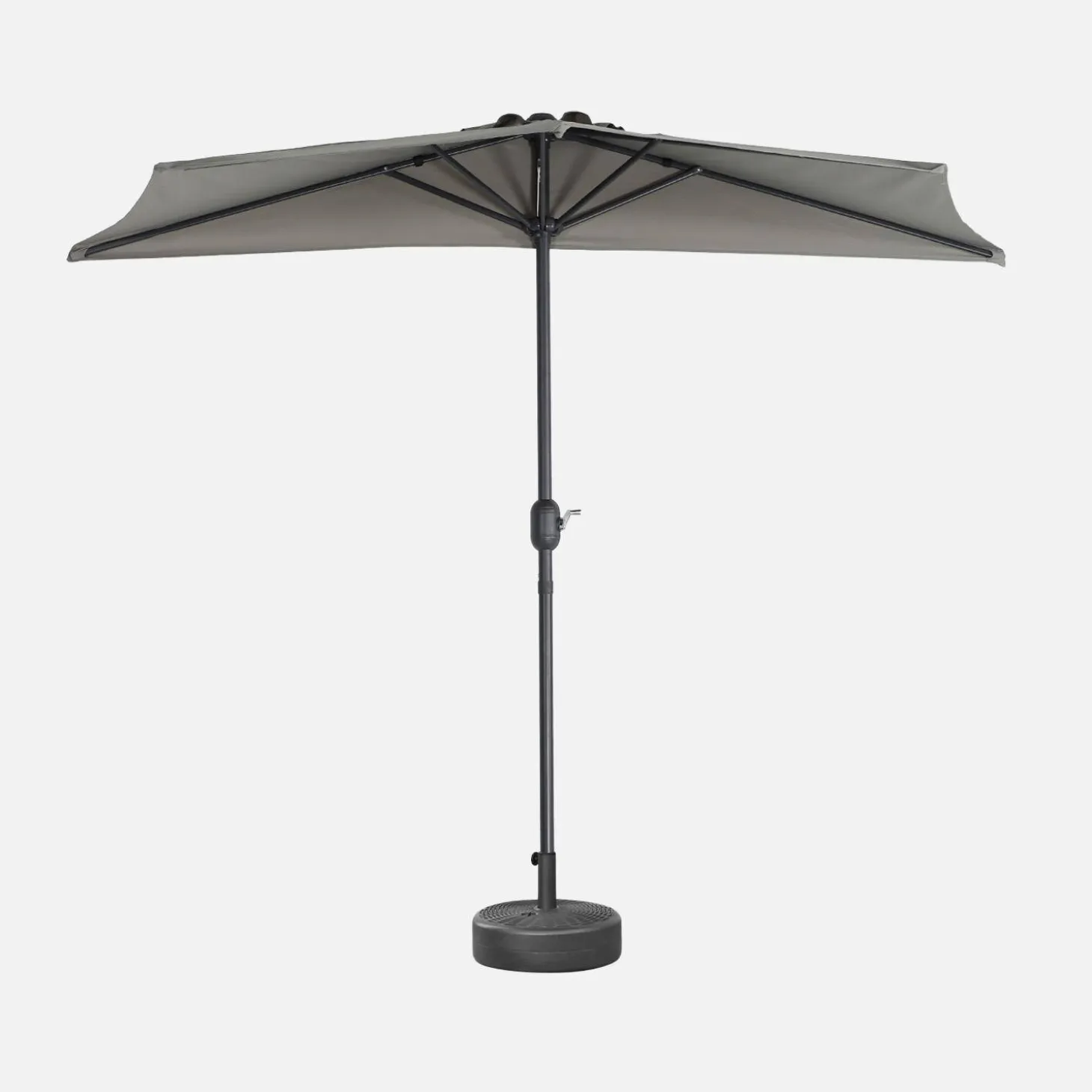 Halve parasol voor balkon 2,5m met centrale mast