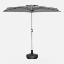 Halve parasol voor balkon 2,5m met centrale mast