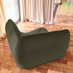 Hoekfauteuil boucléstof 1 zitplaats