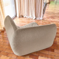 Hoekfauteuil boucléstof 1 zitplaats