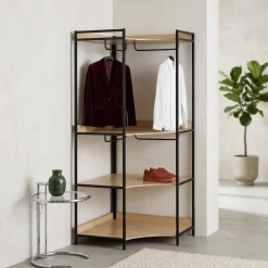 Hoekkast module met hangruimte en planken 80cm