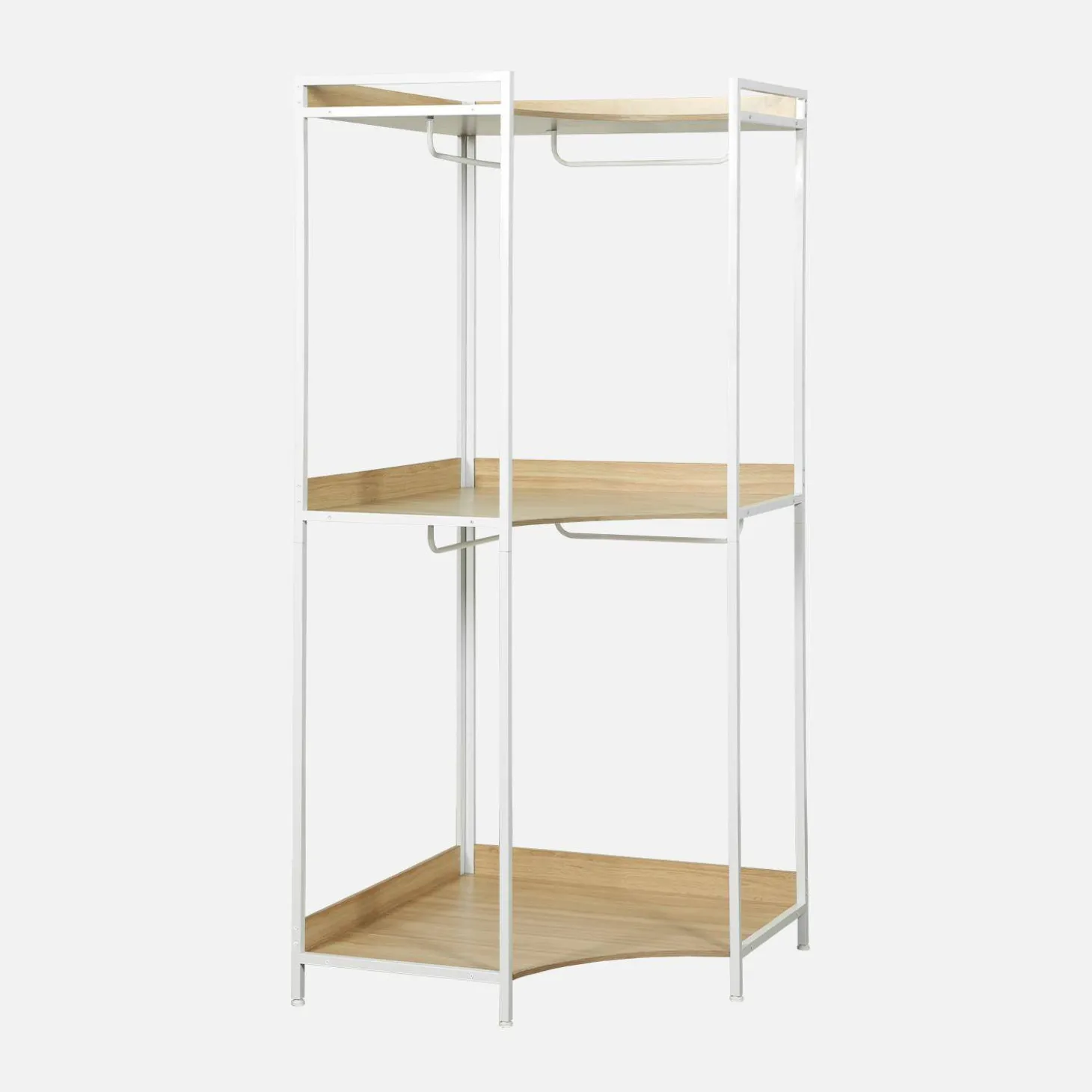 Hoekkast module met hangruimte en planken 80cm