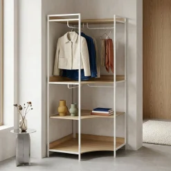 Hoekkast module met hangruimte en planken 80cm