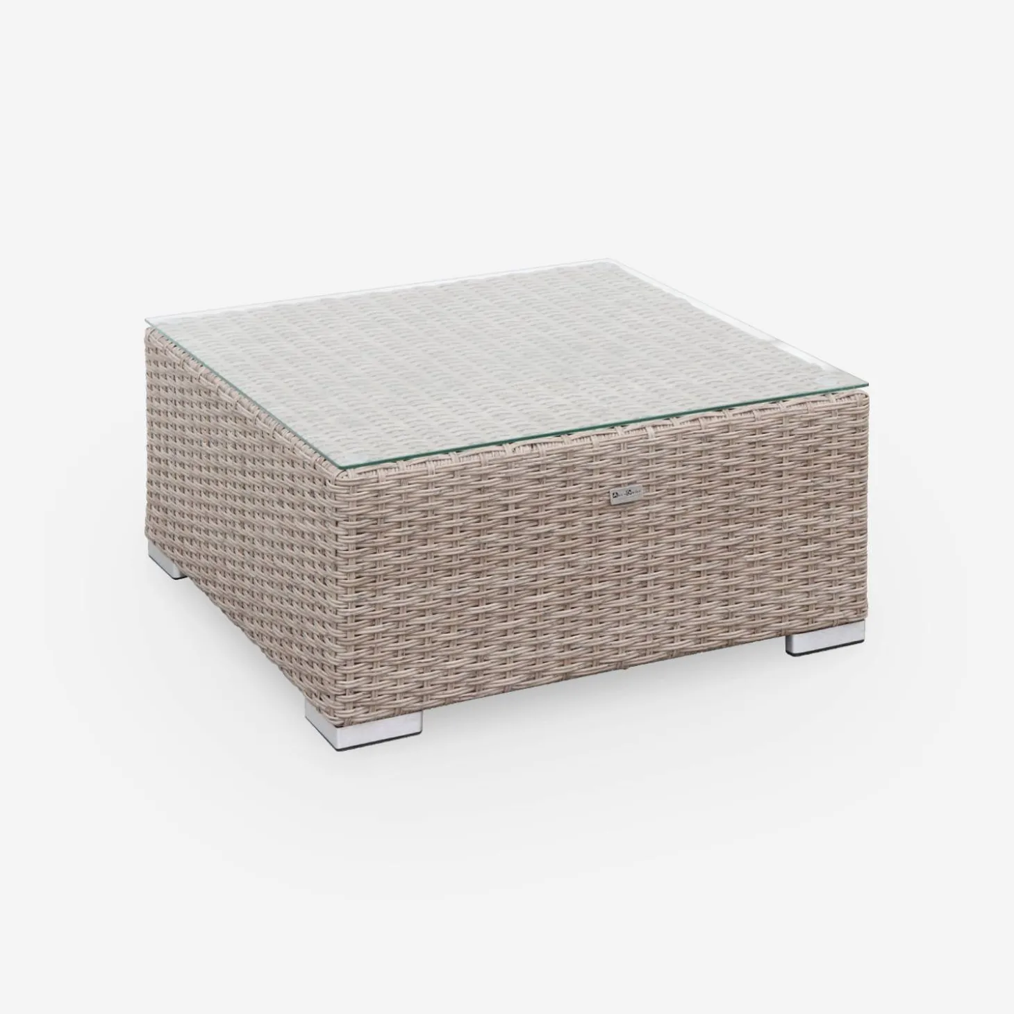 Hoek loungeset 5 plaatsen, rond wicker