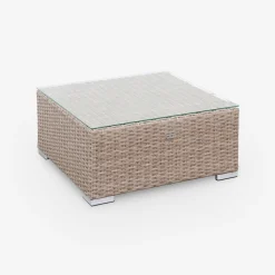 Hoek loungeset 5 plaatsen, rond wicker