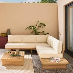 Hoek loungeset van acaciahout voor 5 personen