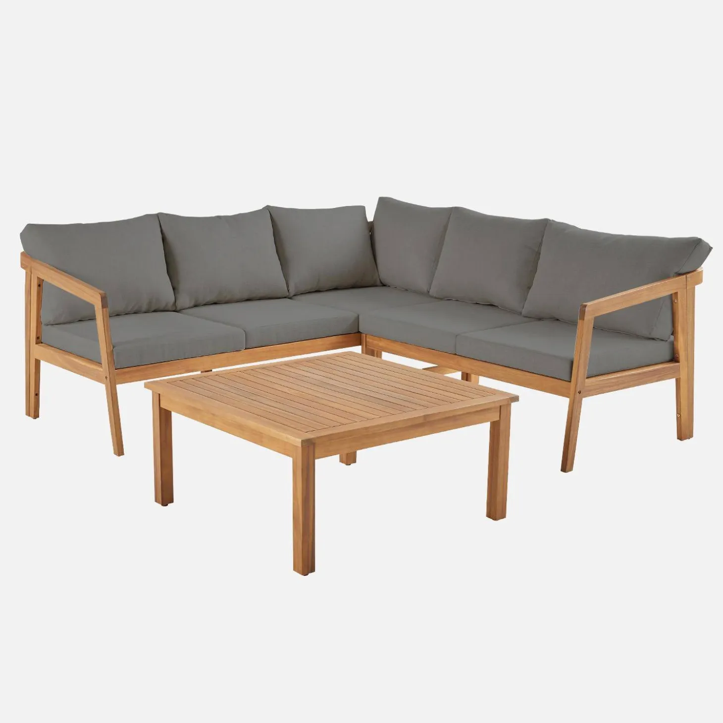 Hoek tuinset van acacia voor 5 personen