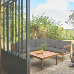 Hoek tuinset van acacia voor 5 personen