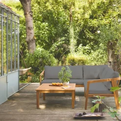 Hoek tuinset van acacia voor 5 personen