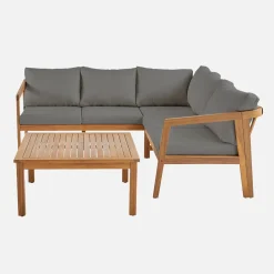 Hoek tuinset van acacia voor 5 personen
